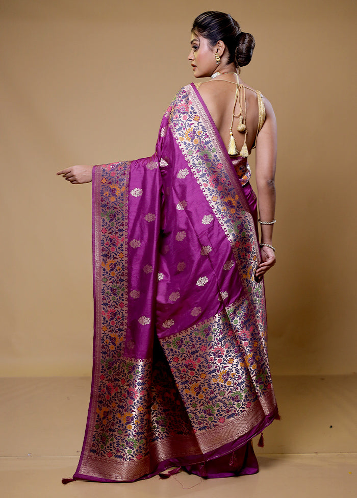 Pink Dupion Silk Saree With Blouse Piece