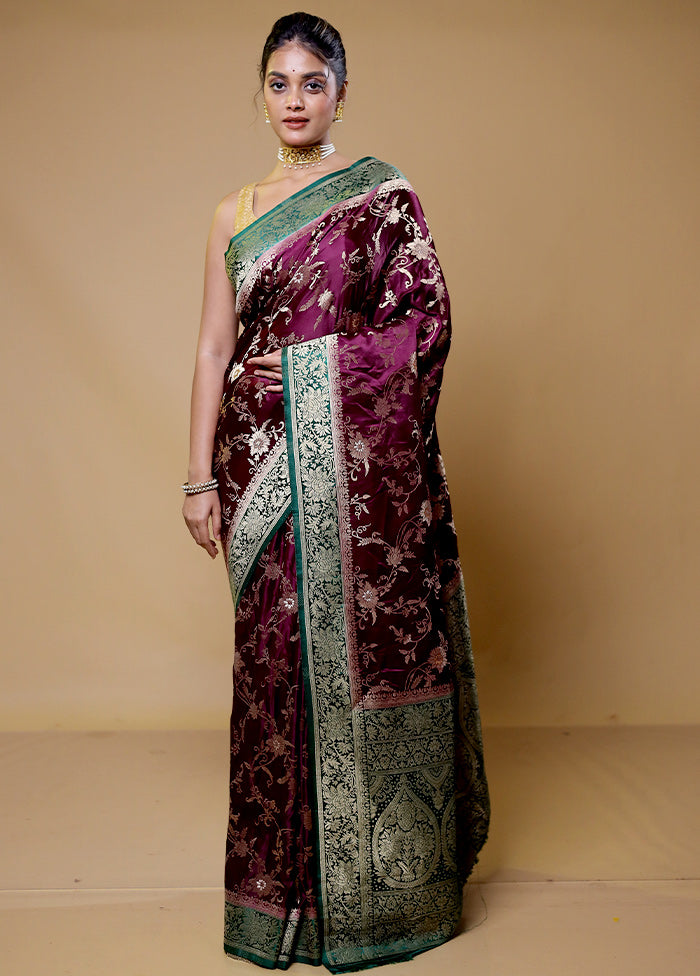 Pink Dupion Silk Saree With Blouse Piece