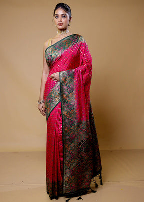 Pink Dupion Silk Saree With Blouse Piece