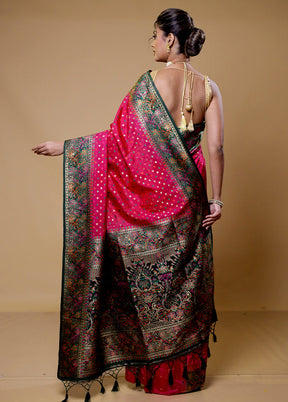 Pink Dupion Silk Saree With Blouse Piece