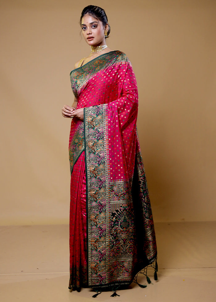 Pink Dupion Silk Saree With Blouse Piece