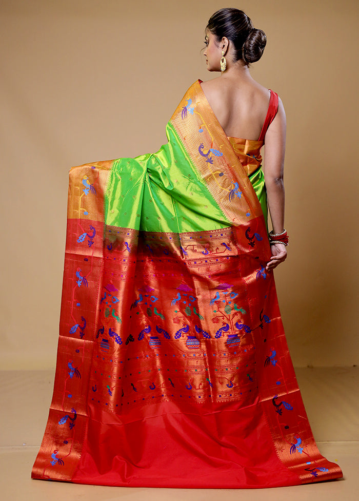 Green Kanjivaram Silk Saree With Blouse Piece