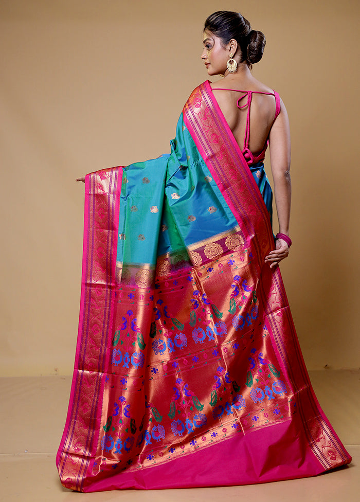 Green Kanjivaram Silk Saree With Blouse Piece