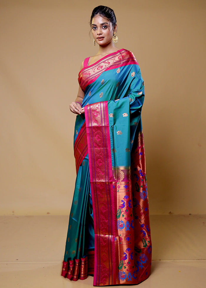 Green Kanjivaram Silk Saree With Blouse Piece