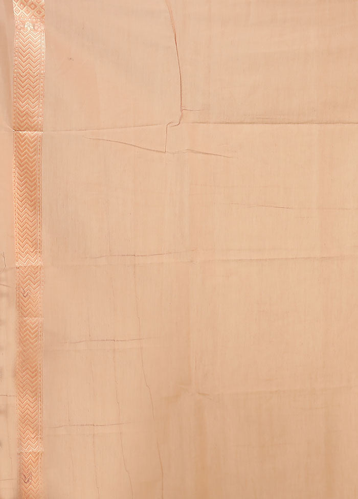 Cream Kora Silk Saree With Blouse Piece