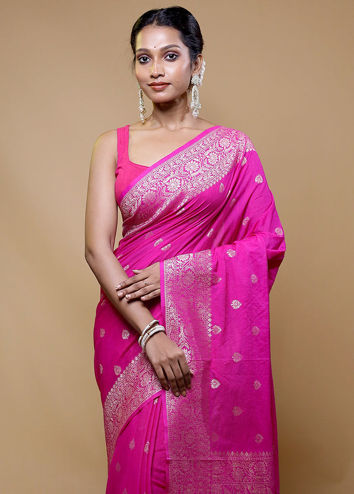 Pink Georgette Saree With Blouse Piece