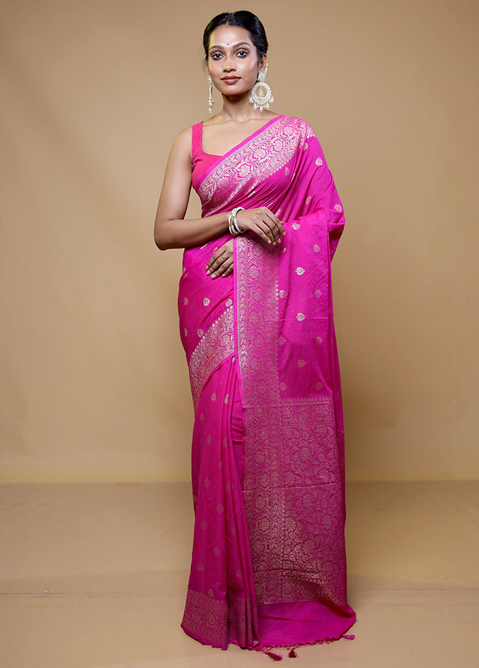 Pink Georgette Saree With Blouse Piece