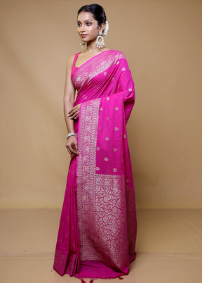 Pink Georgette Saree With Blouse Piece