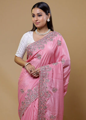 Pink Jimmy Choo Saree With Blouse Piece