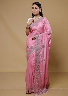 Pink Jimmy Choo Saree With Blouse Piece