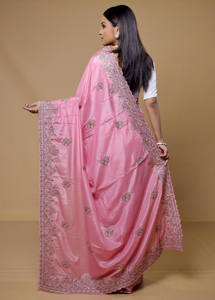 Pink Jimmy Choo Saree With Blouse Piece