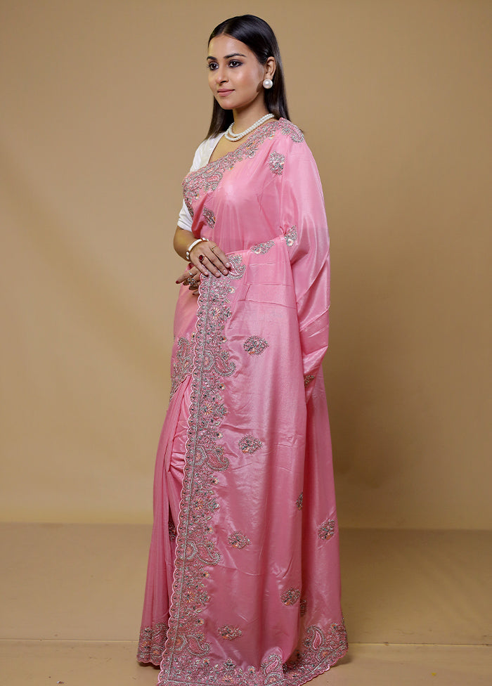 Pink Jimmy Choo Saree With Blouse Piece