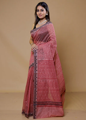 Pink Kota Cotton Saree With Blouse Piece