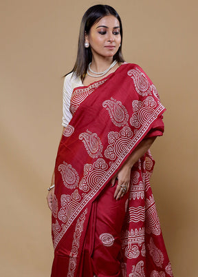 Pink Pure Bishnupuri Silk Saree Without Blouse Piece