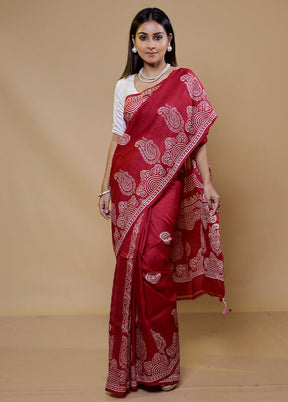 Pink Pure Bishnupuri Silk Saree Without Blouse Piece