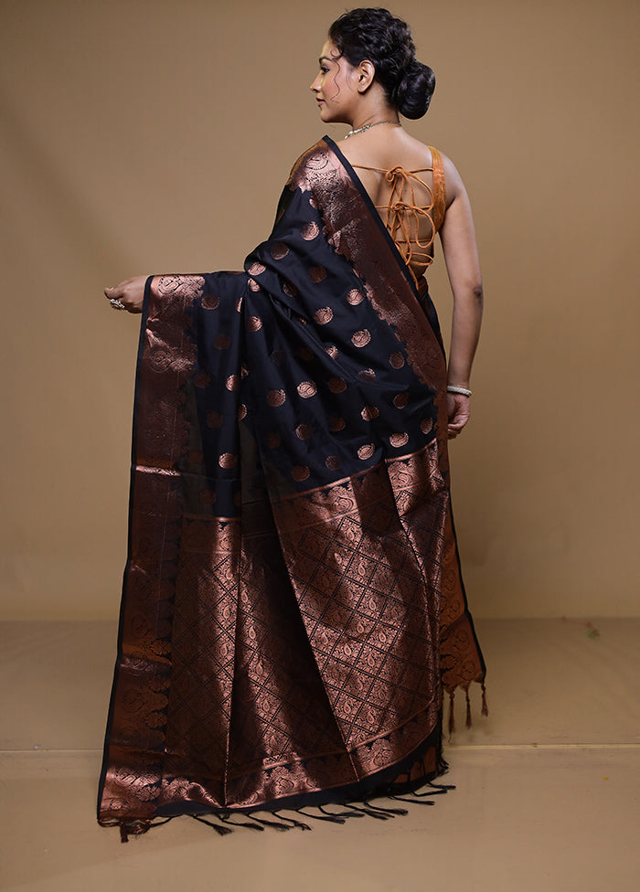 Blue Kanjivaram Silk Saree With Blouse Piece