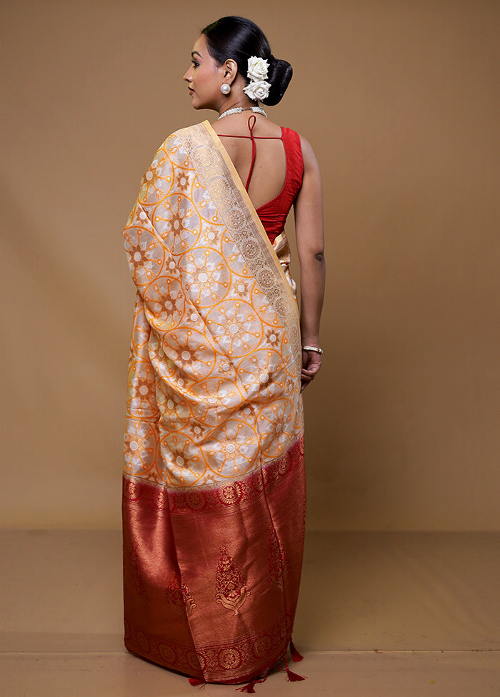 Grey Dupion Silk Saree With Blouse Piece