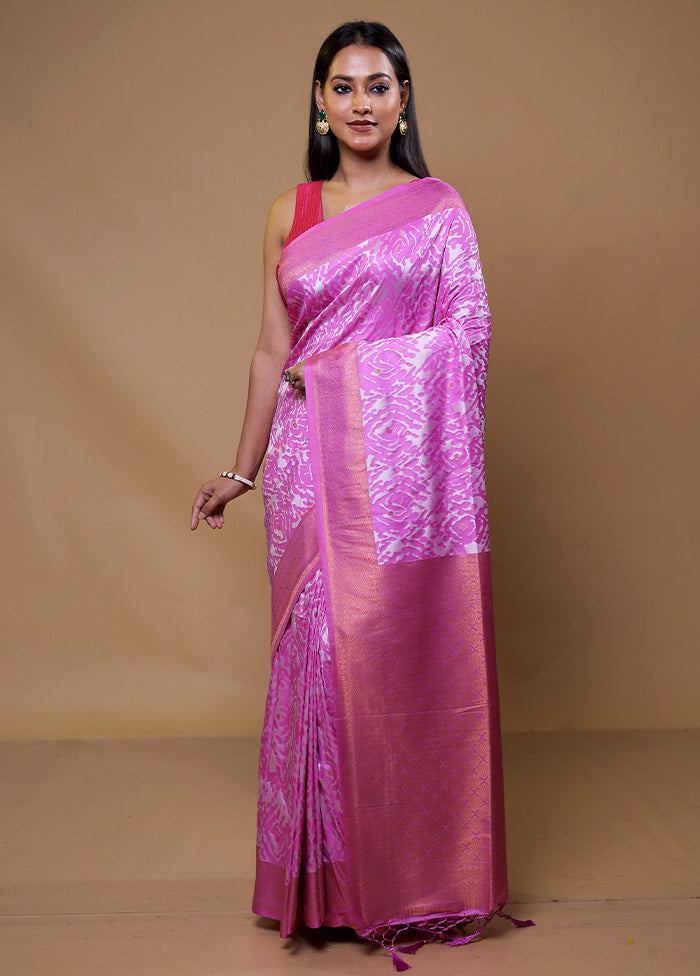 Purple Dupion Silk Saree With Blouse Piece