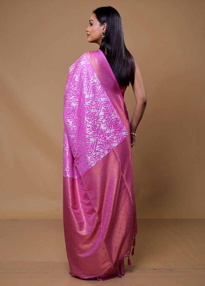 Purple Dupion Silk Saree With Blouse Piece