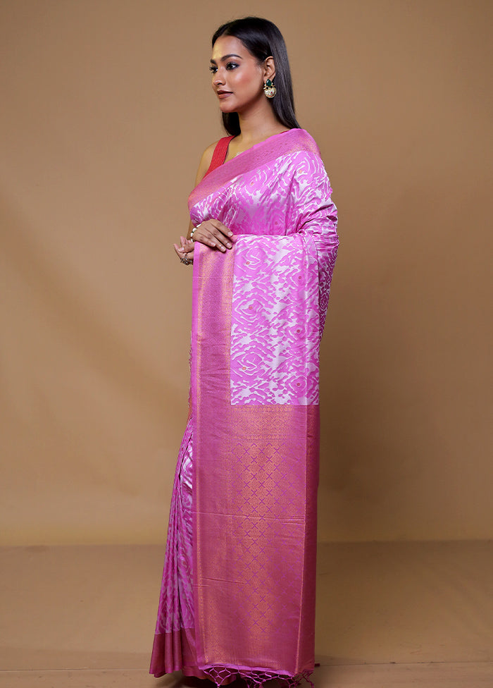 Purple Dupion Silk Saree With Blouse Piece