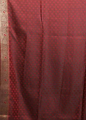 Red Dupion Silk Saree With Blouse Piece