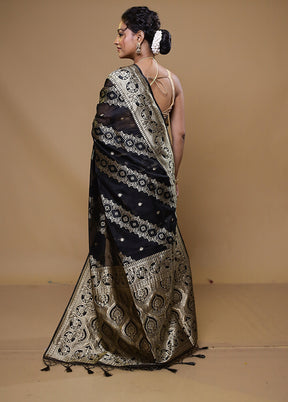 Black Organza Saree With Blouse Piece