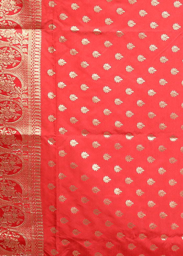 Red Organza Saree With Blouse Piece