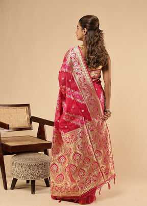 Pink Organza Saree With Blouse Piece