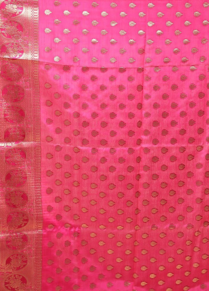 Pink Organza Saree With Blouse Piece