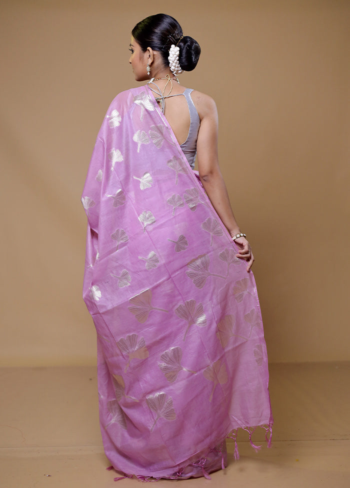 Purple Cotton Saree With Blouse Piece