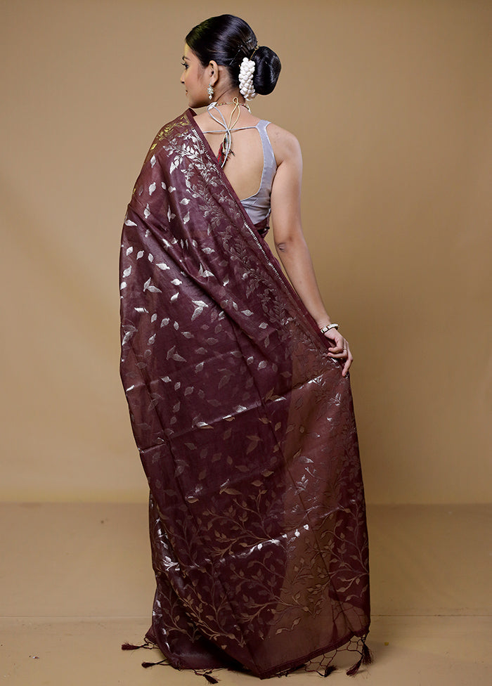 Purple Cotton Saree With Blouse Piece