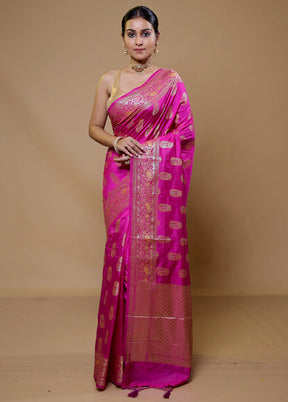 Pink Dupion Silk Saree With Blouse Piece