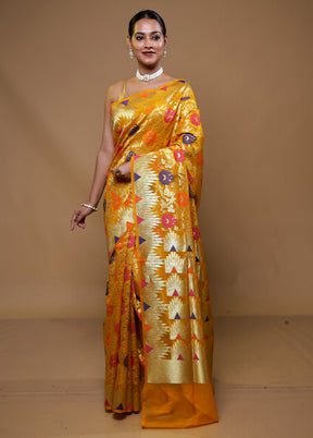 Yellow Organza Saree With Blouse Piece