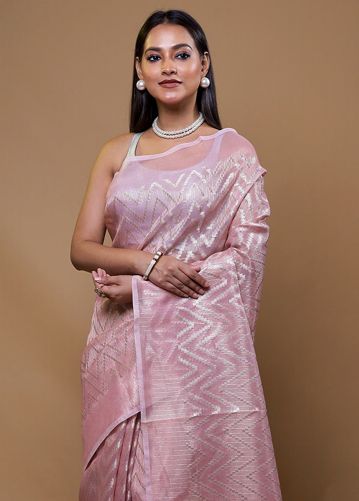 Pink Organza Saree With Blouse Piece