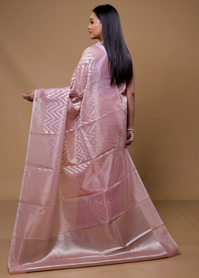 Pink Organza Saree With Blouse Piece