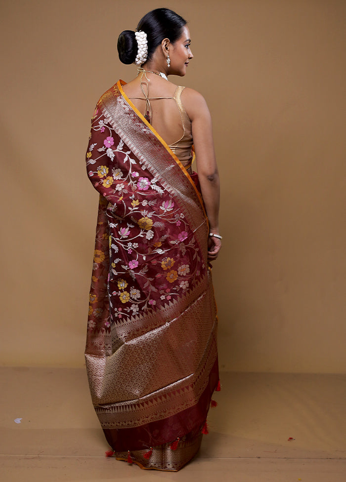 Pink Tissue Silk Saree With Blouse Piece