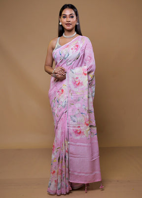 Purple Tussar Silk Saree With Blouse Piece