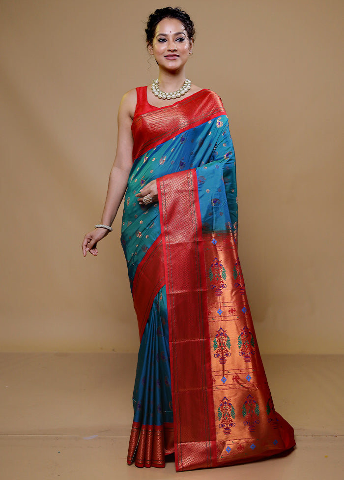 Green Kanjivaram Silk Saree With Blouse Piece