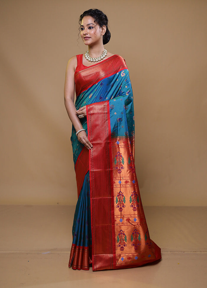 Green Kanjivaram Silk Saree With Blouse Piece