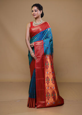 Green Kanjivaram Silk Saree With Blouse Piece