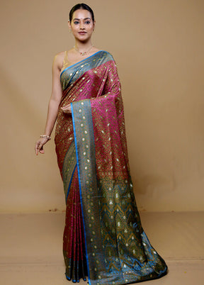 Pink Tanchoi Silk Saree With Blouse Piece