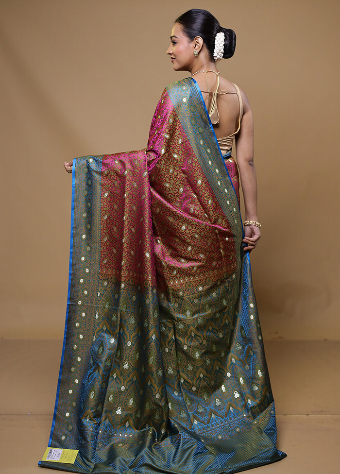 Pink Tanchoi Silk Saree With Blouse Piece