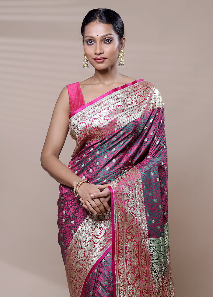 Pink Tanchoi Silk Saree With Blouse Piece