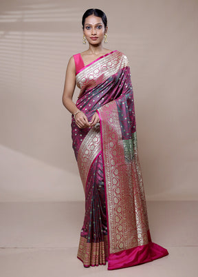 Pink Tanchoi Silk Saree With Blouse Piece