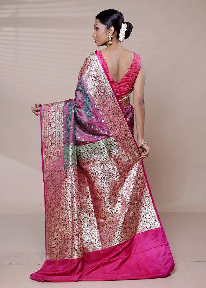 Pink Tanchoi Silk Saree With Blouse Piece