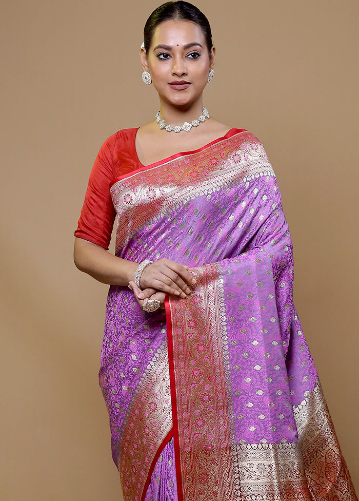 Pink Tanchoi Silk Saree With Blouse Piece