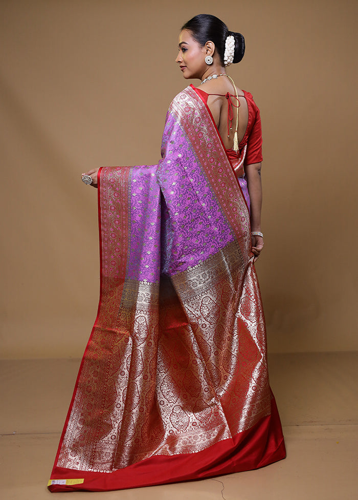 Pink Tanchoi Silk Saree With Blouse Piece