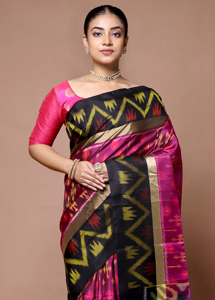 Pink Handloom Kanchipuram Pure Silk Saree With Blouse Piece