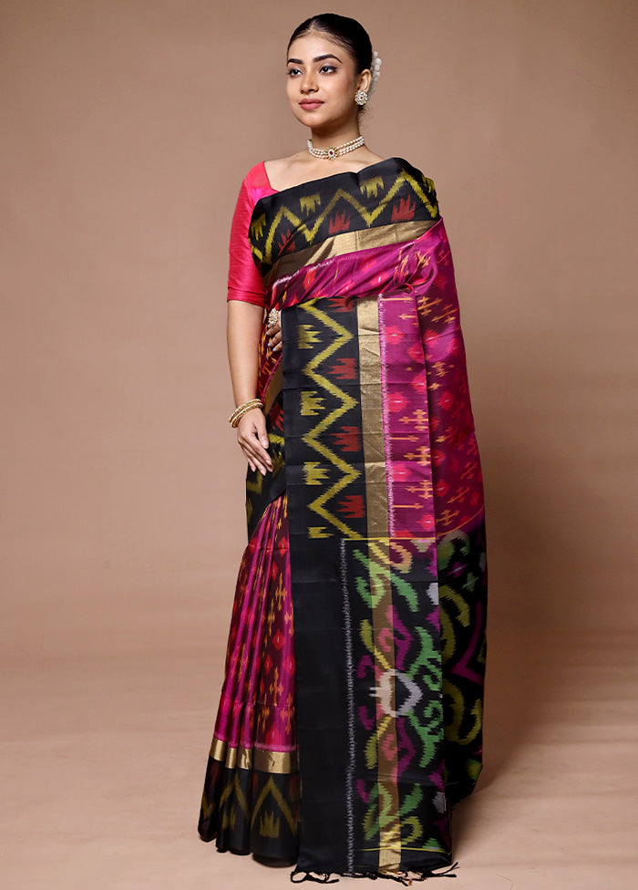 Pink Handloom Kanchipuram Pure Silk Saree With Blouse Piece