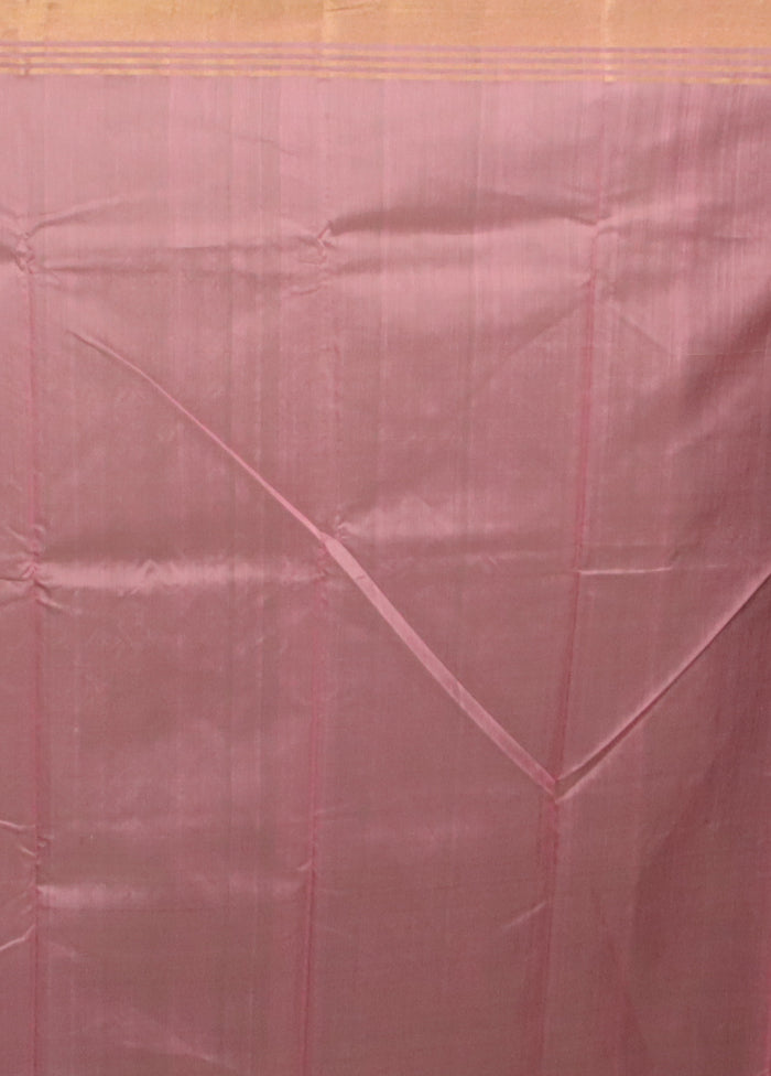 Pink Handloom Chanderi Pure Cotton Saree With Blouse Piece